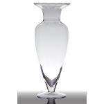 Skleněná váza amfora KENDRA na stopce, čirá, 32cm, Ø12,5cm