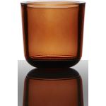 Skleněný svícen na čajovou svíčku NICK, oranžovo-průhledný, 7,5cm, Ø7,5cm
