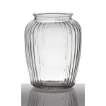 Skleněná váza NOLAN, podélné pruhy, čirá, 19,5cm, Ø15,5cm