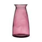 Stolní váza TIBBY ze skla, čirá růžová, 23,5cm, Ø12,5cm