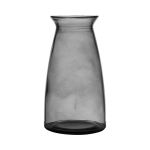 Stolní váza TIBBY ze skla, čirá šedá, 23,5cm, Ø12,5cm
