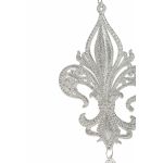 Akrylový přívěsek heraldická lilie AZARIEL, třpytky, stříbrná, 15cm