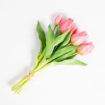 Umělá kytice tulipánu LEANA, růžová, 30cm, Ø20cm