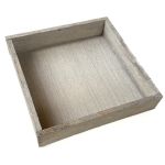 Čtvercový dekorativní dřevěný tác MARTAL, přírodní, lehce nabílený, 20x20x4cm