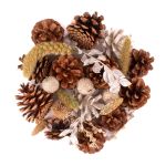 Winterliches Potpourri YIDU, Tannenzapfen, Trockenzweige, braun-weiß-grün, 250g