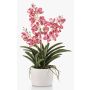 Umělá orchidej Vanda PAVRA v keramickém květináči, kořeny, růžovo-bílá, 60cm