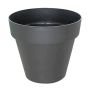 Kruhový květináč VINAYA z plastu, s otvory, antracitový, 31cm, Ø35cm