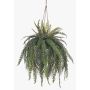 Umělá kapradina aranžmá Cycas palma závěsný koš MAXROL, zemní koule, kořeny, závěsný, zelená, 90cm