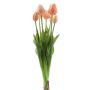 Umělá kytice tulipánů mix LONA, broskvově oranžová, 45cm, Ø20cm