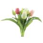 Umělá kytice tulipánů mix LONA, krémovo-růžovo-fuchsiová, 30cm, Ø20cm