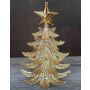 Vánoční ozdoba na stromeček RION s hvězdou, akryl, třpytky, zlatá, 12 cm, Ø 9 cm