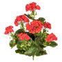 Dekorační květ pelargonie DOLKREN, tyč, křížová dvířka, červená, 40cm