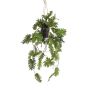 Umělý filodendron Selloum závěsný koš URCO, dekorativní květináč, 80cm