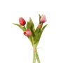 Umělé tulipány, kytice LEANA, růžovo-fialovo-bílé, 30 cm, Ø 20 cm