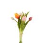 Kytice umělých tulipánů LEANA, růžovo-oranžová, 30 cm, Ø 20 cm