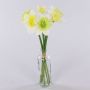 Umělá kytice narcisů LELA, bílo-zelená, 35cm, Ø20cm