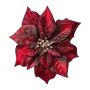 Sametová poinsettie SINFE, burgundská, Ø18cm