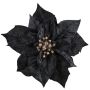 Sametová poinsettie SINFE, černá, Ø18cm