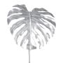 Umělý list Philodendron Monstera Deliciosa MENKIS, stříbrná metalíza, 90cm
