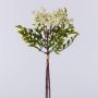 Plastová jeřabinová větev ELNATAN ve svazku, plody, bílo-krémová, 30cm