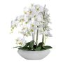 Umělá květina orchidej Phalaenopsis XELAV, keramický květináč, bílá, 65cm