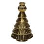 Dekorativní láhev „Vánoční stromek“ BRIXON, vzor s čarami, keramika, zlatá metalíza, 15,2 cm, Ø 10 cm