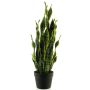 Umělý sukulent sansevieria ANQING v dekorativním květináči, zelenožlutý, 70cm