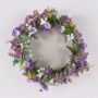 Umělecký levandulový věnec AJILA, sedmikráska, Gypsophila, fialová, Ø30cm