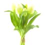 Umělá kytice tulipánů LONA, bílá, 30cm