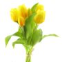 Umělá kytice tulipánů LONA, žlutá, 30cm