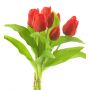 Umělá kytice tulipánů LONA, červeno-černá, 30cm