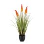 Umělá liliovka FLORENS v dekorativním květináči, červeno-oranžová, 90 cm