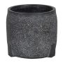 EVROS květináč se vzorem, černý, 15cm, Ø17cm