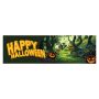 Pozadí s motivem Happy Halloween DEMOCRITO, Les duchů, na šířku, zeleno-černé, 300 x 90 cm
