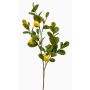 Umělá citronová větev DUNKAN s plody, květy, žlutá, 95cm
