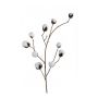 Umělá větev bavlníku TAMEA s květy, bílá, 90cm
