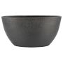 Oválný keramický květináč DEIRA se zrnem, matná černá, 49x20x25cm