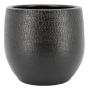 Keramický květináč DEIRA s obilím, matná černá, 17cm, Ø19cm