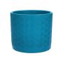 Cachepot FERDINANTA se vzorem, keramika, tyrkysová matná, 12,3 cm, Ø13,5 cm