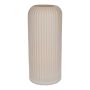 Váza na květiny ALBURGIS s drážkami, sklo, krémový mat, 20cm, Ø8,7cm