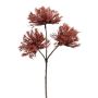 Umělá větev kulovitý bodlák TRELON, burgundská, 35cm