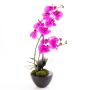 Plastová orchidej phalaenopsis MELINA v keramickém květináči, růžová, 45cm