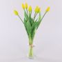 Umělá kytice tulipánů LONA, žluto-zelená, 45cm, Ø20cm