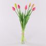 Umělá kytice tulipánů LONA, růžovo-zelená, 45cm, Ø20cm