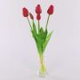 Umělá kytice tulipánů LONA, červená, 45cm, Ø15cm