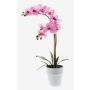 Umělá orchidej phalaenopsis CANDIDA v keramickém květináči, růžová, 65cm