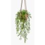 Umělý asparagus v závěsném květináči SILIJA, terakotový květináč, 75cm