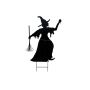 Halloweenská silueta čarodějnice SPOOKY WITCH, kov, černá, 150cm