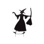 Halloweenská silueta čarodějnice SPOOKY WITCH, kov, černá, 140cm