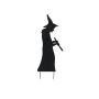 Halloweenská silueta čarodějnice SPOOKY WITCH, kovová, černá, 110cm